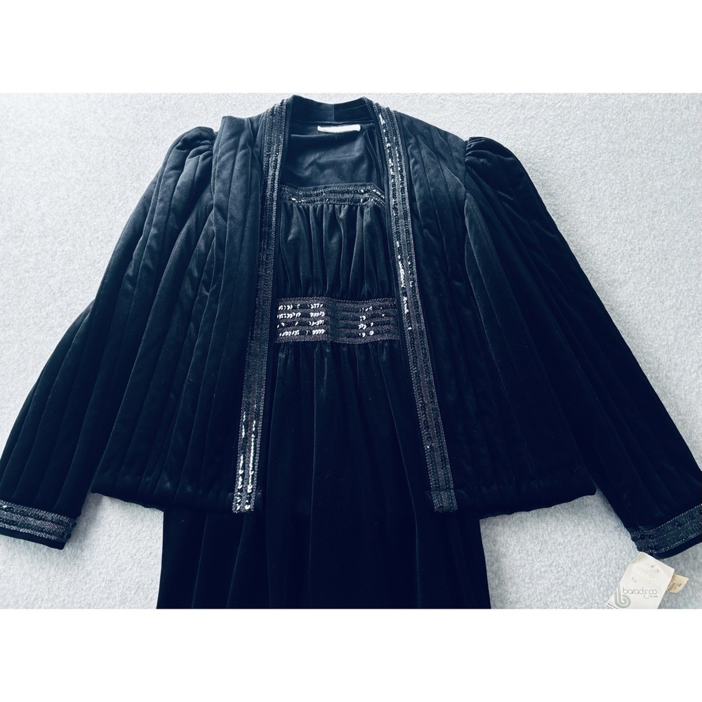 Vintage 1970s NWT Barad & Co Velvet Disco Jumpsuit & Quilted Jacket Set - Medium